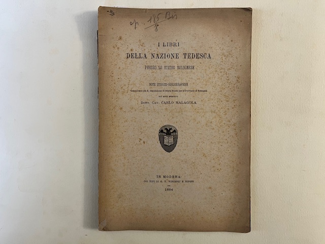 I libri della Nazione tedesca presso lo Studio bolognese. Note storico-bibliografiche